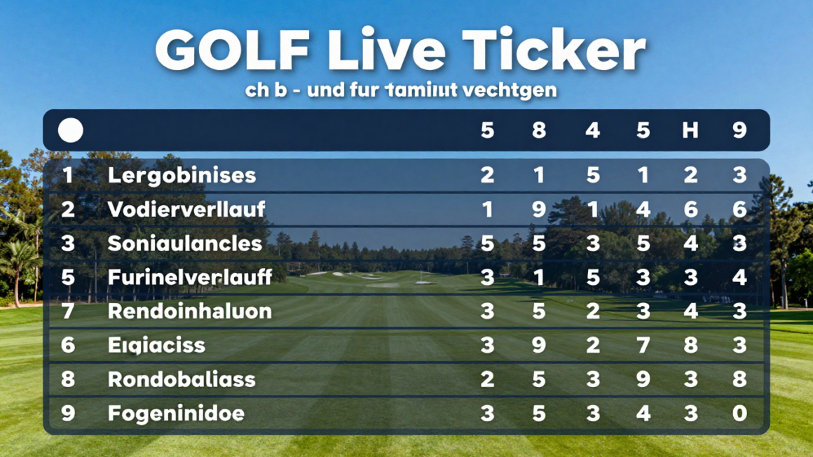 Golf Live Ticker: Ergebnisse und Turnierverlauf in Echtzeit verfolgen